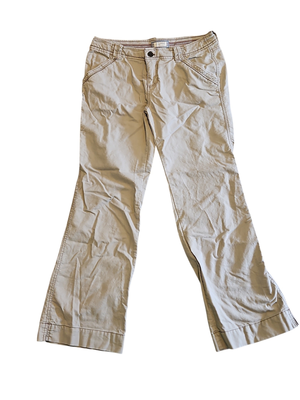 Maurices Women's Light Beige Bootcut Trousers Size 11 100% Cotton Khakis